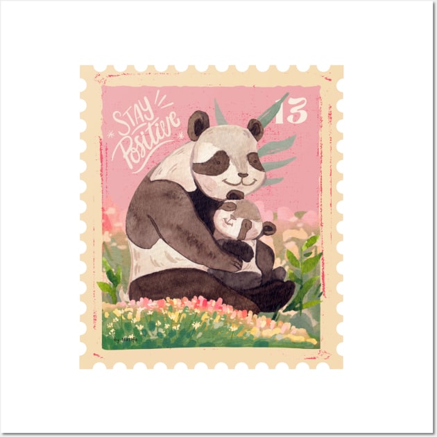 Mother Panda and Lovely Cub Moment Wall Art by Natifa